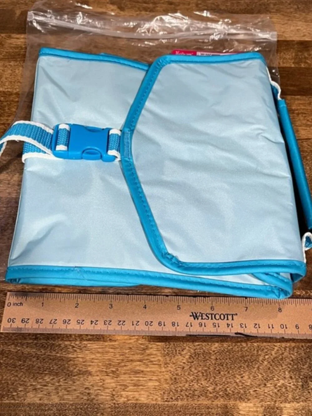 Thirty-One - Fold Over Lunch Bag - Neon Blue Colorblock - NWT